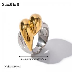 Exaggerated Stainless Steel Closed Ring - KR110686-WGJD