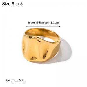 Stainless steel exaggerated geometric texture ring - KR110687-WGJD