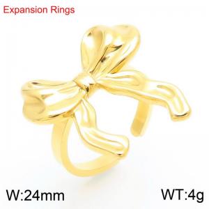 Personalized Design Trend Gold Bow Women's Ring - KR110711-KFC