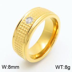 Stainless steel men's and women's jewelry with zirconia square pattern inlaid in gold color - KR110876-GC