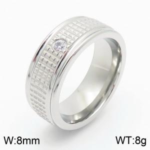 Stainless steel men's and women's jewelry with zirconia square pattern inlaid in silver color - KR110877-GC