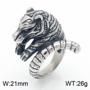 Personalized and domineering stainless steel tiger head ring - KR111071-KJX