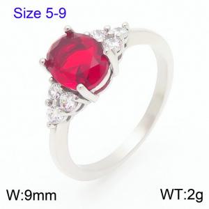 Stainless Steel Stone&Crystal Ring - KR111247-TSC