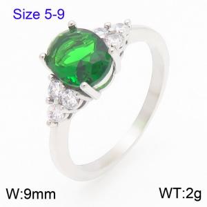 Stainless Steel Stone&Crystal Ring - KR111248-TSC