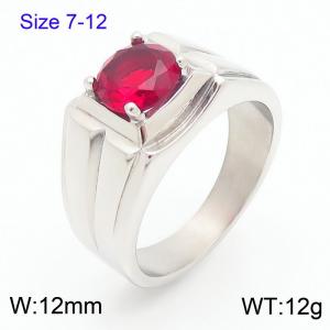 Stainless Steel Stone&Crystal Ring - KR111252-TSC