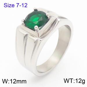 Stainless Steel Stone&Crystal Ring - KR111255-TSC