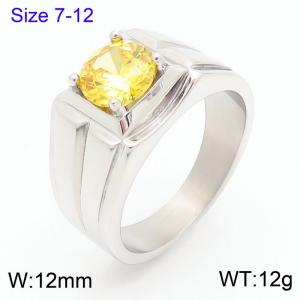 Stainless Steel Stone&Crystal Ring - KR111256-TSC