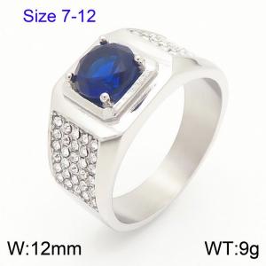 Stainless Steel Stone&Crystal Ring - KR111257-TSC