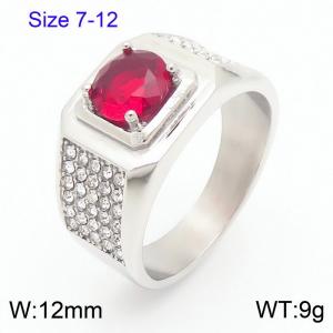 Stainless Steel Stone&Crystal Ring - KR111258-TSC