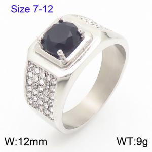 Stainless Steel Stone&Crystal Ring - KR111259-TSC