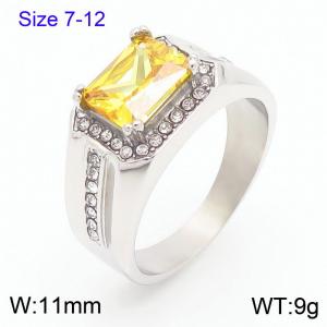 Stainless Steel Stone&Crystal Ring - KR111262-TSC