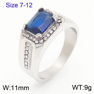 Stainless Steel Stone&Crystal Ring - KR111263-TSC