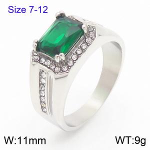 Stainless Steel Stone&Crystal Ring - KR111264-TSC