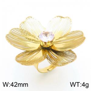 Stainless Steel Gold-plating Ring - KR111281-SP