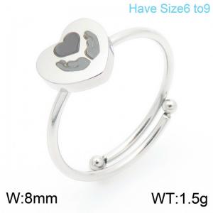 Stainless Steel Smooth Laser Personalized Hands Love Ring - KR111371-Z