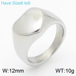 Stainless Steel Love Heart Blank Jewelry Ring - KR111430-GC