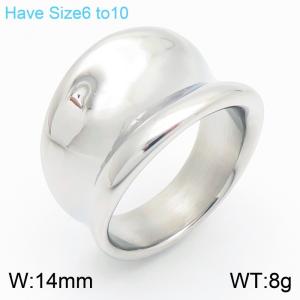 Unisex Shiny Blank Stainless Steel Jewelry Ring - KR111434-GC