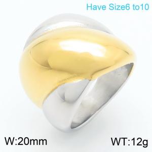 Fashion Minimalist Twist Chunky Ring 18K Gold Plated Stainless Steel Finger Rings Gifts Party Fine Jewelry - KR111735-GC