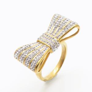 Stainless Steel Stone&Crystal Ring - KR111865-LK