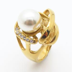 Stainless Steel Stone&Crystal Ring - KR111868-LK