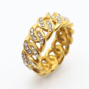 Stainless Steel Stone&Crystal Ring - KR111870-LK