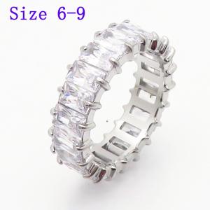 Stainless Steel Stone&Crystal Ring - KR111872-HR