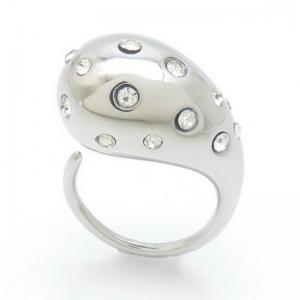 Stainless Steel Stone&Crystal Ring - KR112028-HR