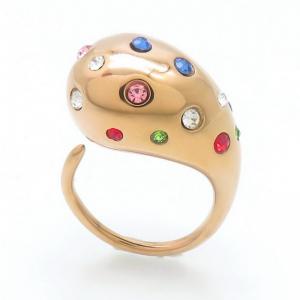 Stainless Steel Stone&Crystal Ring - KR112034-HR