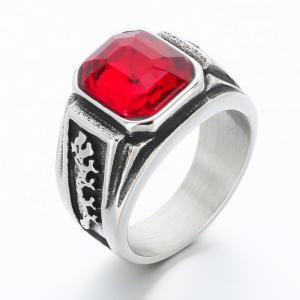 Stainless Steel Stone&Crystal Ring - KR112266-TGX