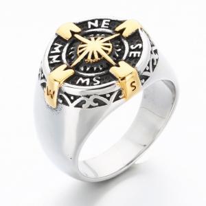 Stainless Steel Gold-plating Ring - KR112270-TGX