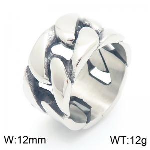 12MM Cuban Chain Ring for Men Punk Stainless Steel Jewelry - KR112495-KJX