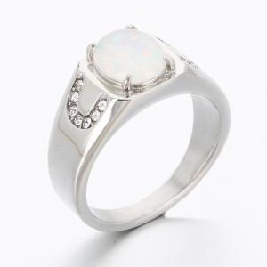 Stainless Steel Stone&Crystal Ring - KR112540-TSC