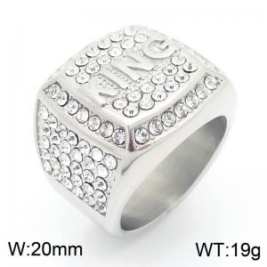 Full Zirconia King Ring For Men Punk Stainless Steel Jewelry - KR112562-MZOZ