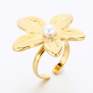 Stainless Steel Gold-plating Ring - KR112691-SP