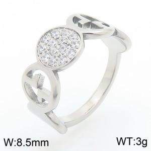 Stainless Steel Stone&Crystal Ring - KR112773-YH