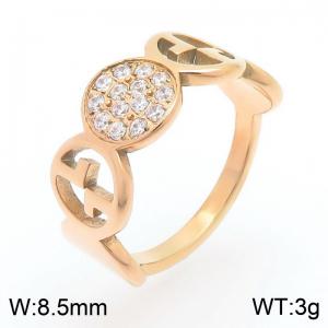 Stainless Steel Stone&Crystal Ring - KR112775-YH