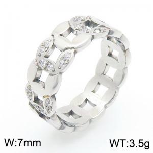 Stainless Steel Stone&Crystal Ring - KR112776-YH