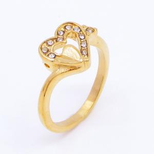 Stainless Steel Stone&Crystal Ring - KR112787-LK