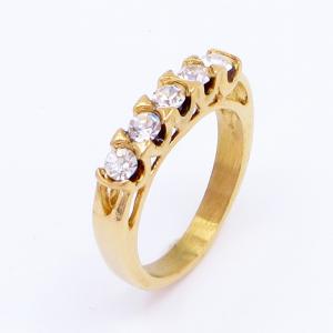 Stainless Steel Stone&Crystal Ring - KR112789-LK