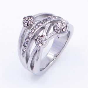 Stainless Steel Stone&Crystal Ring - KR112796-LK