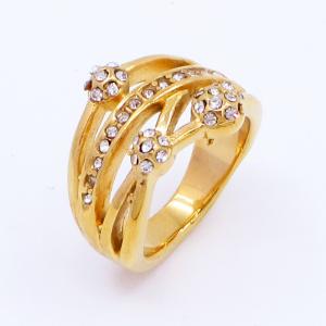 Stainless Steel Stone&Crystal Ring - KR112797-LK