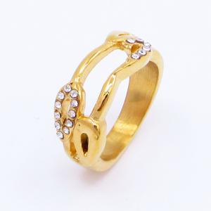 Stainless Steel Stone&Crystal Ring - KR112801-LK