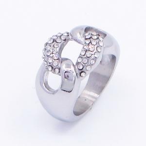 Stainless Steel Stone&Crystal Ring - KR112802-LK