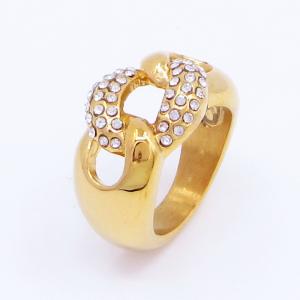 Stainless Steel Stone&Crystal Ring - KR112803-LK