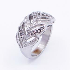 Stainless Steel Stone&Crystal Ring - KR112805-LK