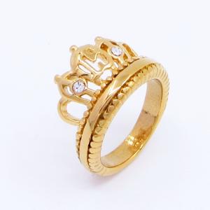 Stainless Steel Stone&Crystal Ring - KR112809-LK