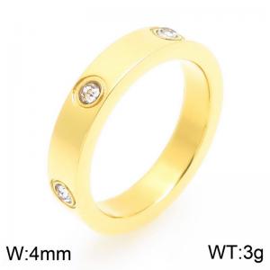 Stainless Steel Stone&Crystal Ring - KR112831-GC