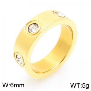 Stainless Steel Stone&Crystal Ring - KR112833-GC