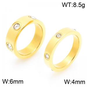 Stainless Steel Stone&Crystal Ring - KR112835-GC