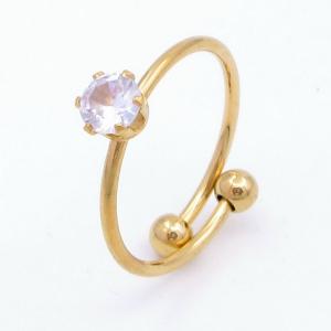 Stainless Steel Stone&Crystal Ring - KR113063-SP